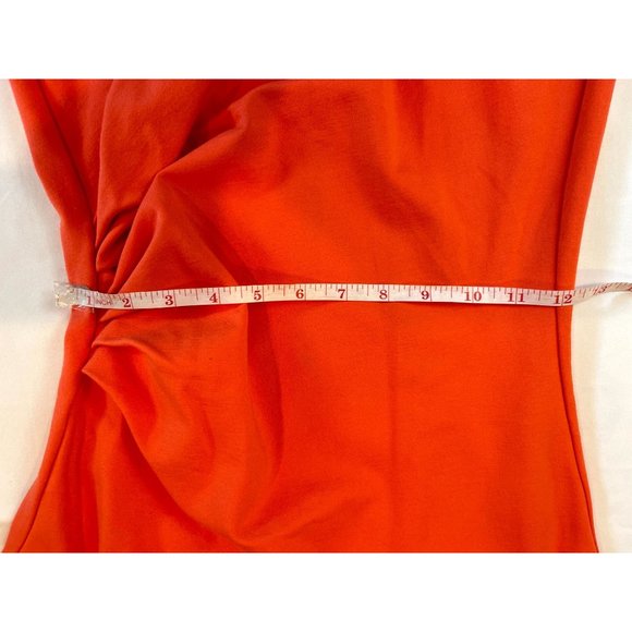 Kenneth Cole Women's Bodycon Dress Full Back Zipper Gathered Waist Orange Size 4 - Picture 7 of 9